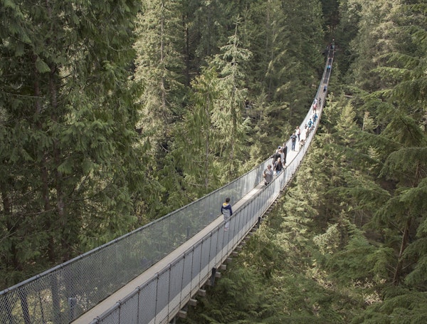 Pont suspendu de Capilano à Vancouver au Canada