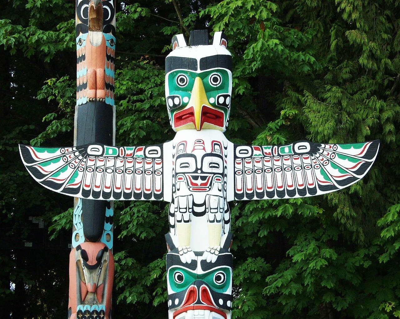 Totem amérindien au Parc Stanley de Vancouver