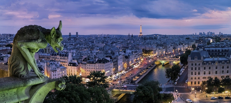 Vue de Paris en France depuis la cathédrale de Notre-Dame