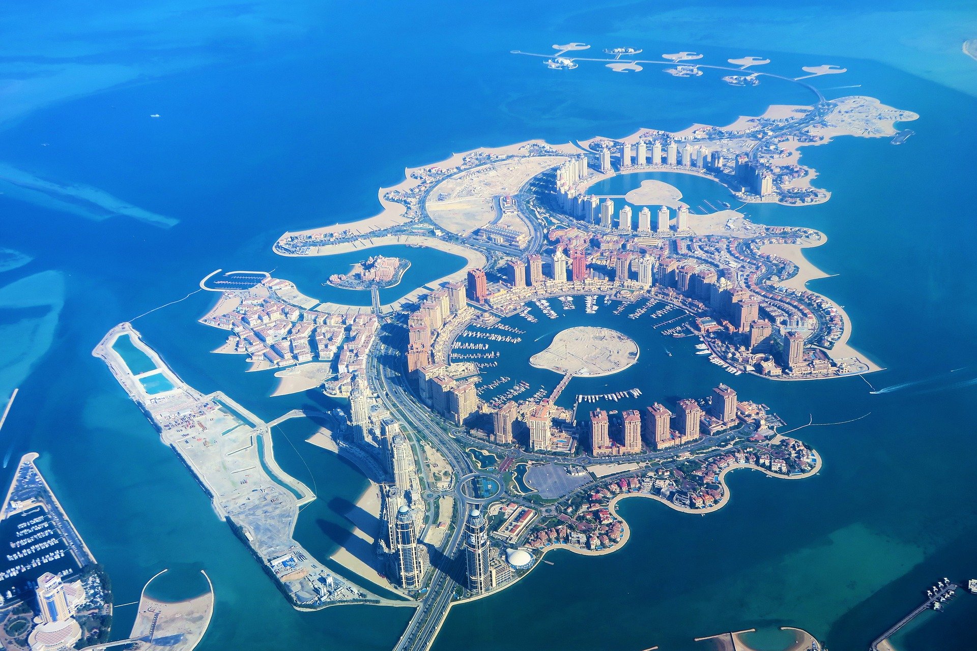 Île artificielle La perle du Qatar à Doha