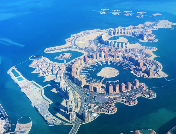 Île artificielle La perle du Qatar à Doha