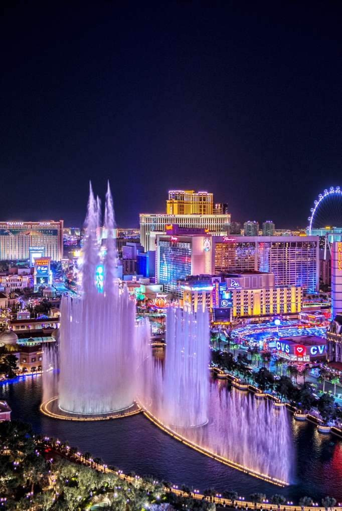 fontaine du quartier strip à las vegas