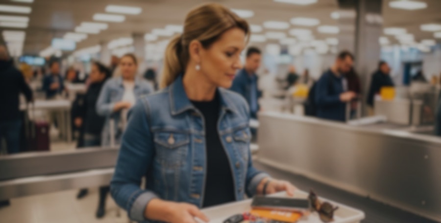 Femme aux contrôles de sûreté